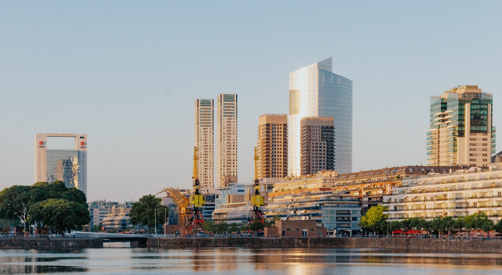 Buenos Aires skyline by the water